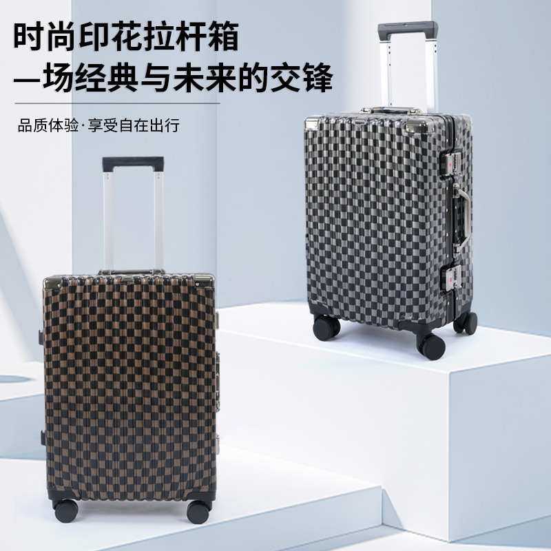 High-End Thickened Suitcase, New Aluminum Frame Fashionable Luggage, Large Capacity, Drop-Resistant, Silent Universal Wheel Trolley Case