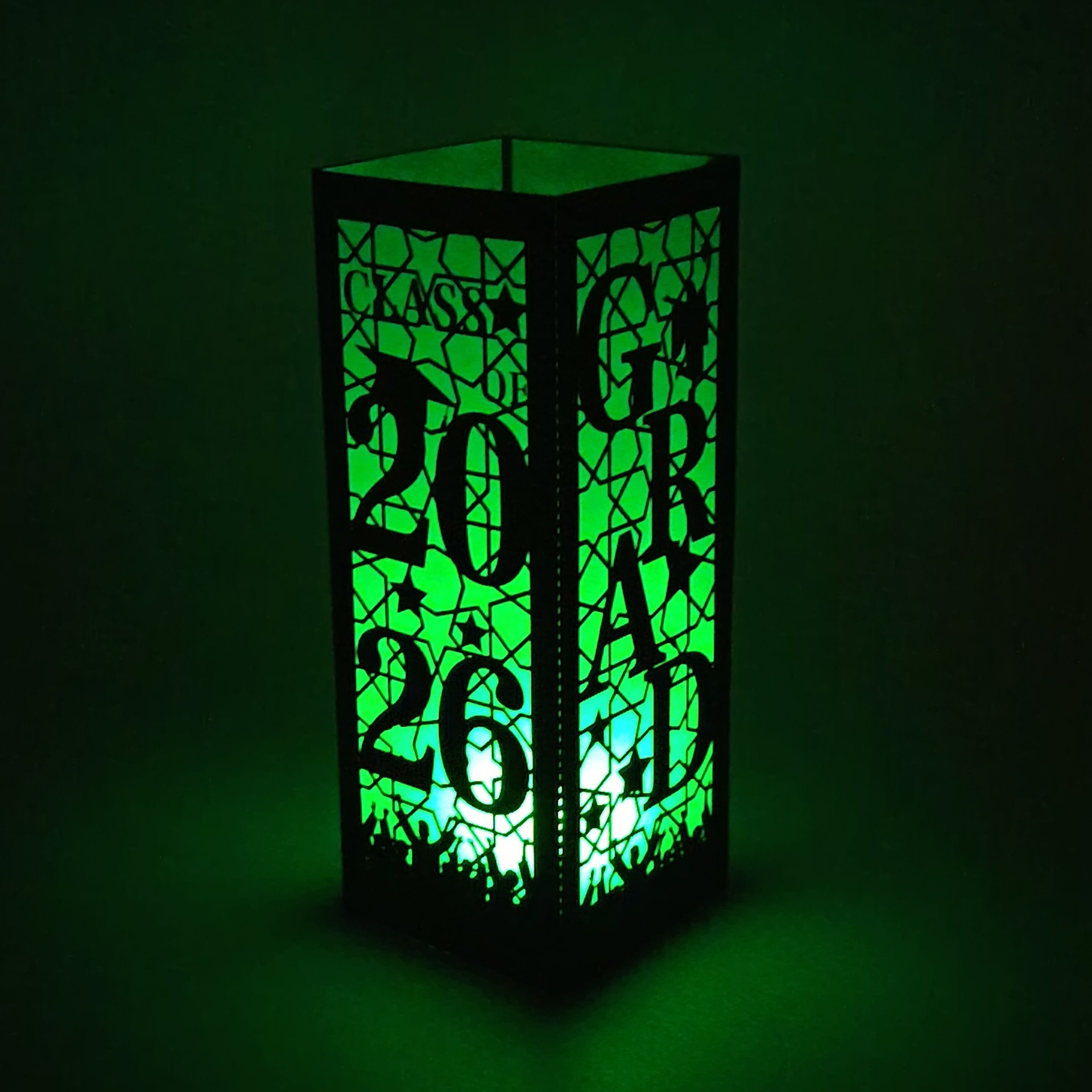 Factory Direct Sales Graduation Season 2026 Party Party Paper Lamp Carving Laser Cut Out Black Paper Lampshade Night Light Ready Stock