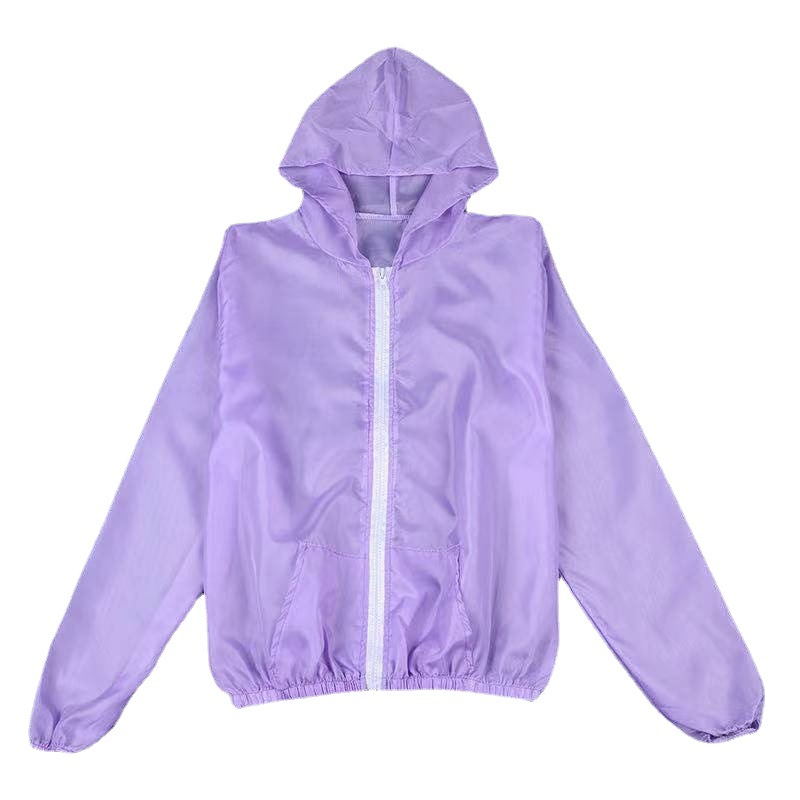 Sunscreen clothing women's new solid color ultra-thin breathable quick-drying ice silk sunscreen clothing outdoor UV protection manufacturers wholesale