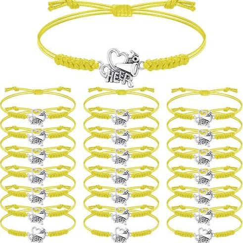Amazon Cross-Border Best-Selling Cheer Cheer Bracelet Cheer Cheerleading Hand-Woven Adjustable Bracelet