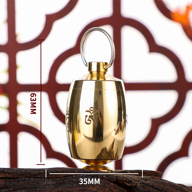 Pure Copper Hand-Held Sutra-Turning Wheel Household Manual Sutra-Turning Wheel Sunlight Mani Treasure Sutra-Turning Wheel Sutra Guanyin Heart Mantra