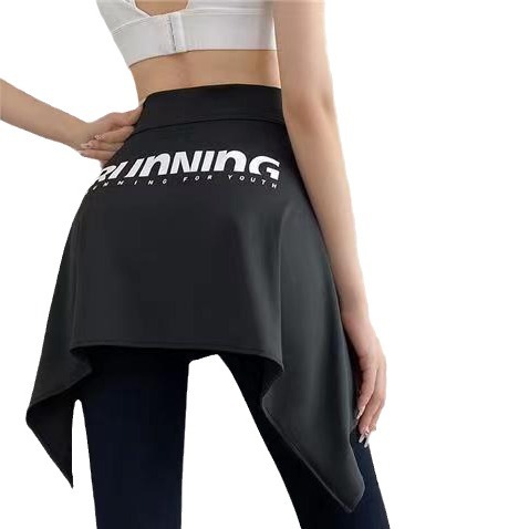Sports Anti-running Skirt Quick-drying One-piece Skirt Hip Covering Lace-up Skirt Fitness Women's Hip Yoga Running Covering Skirt Women