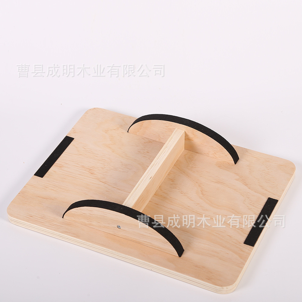 Solid Wood Rectangular Yoga Balance Board Training Coordination Fitness Pedal Adult Wooden Non-slip Fitness Equipment