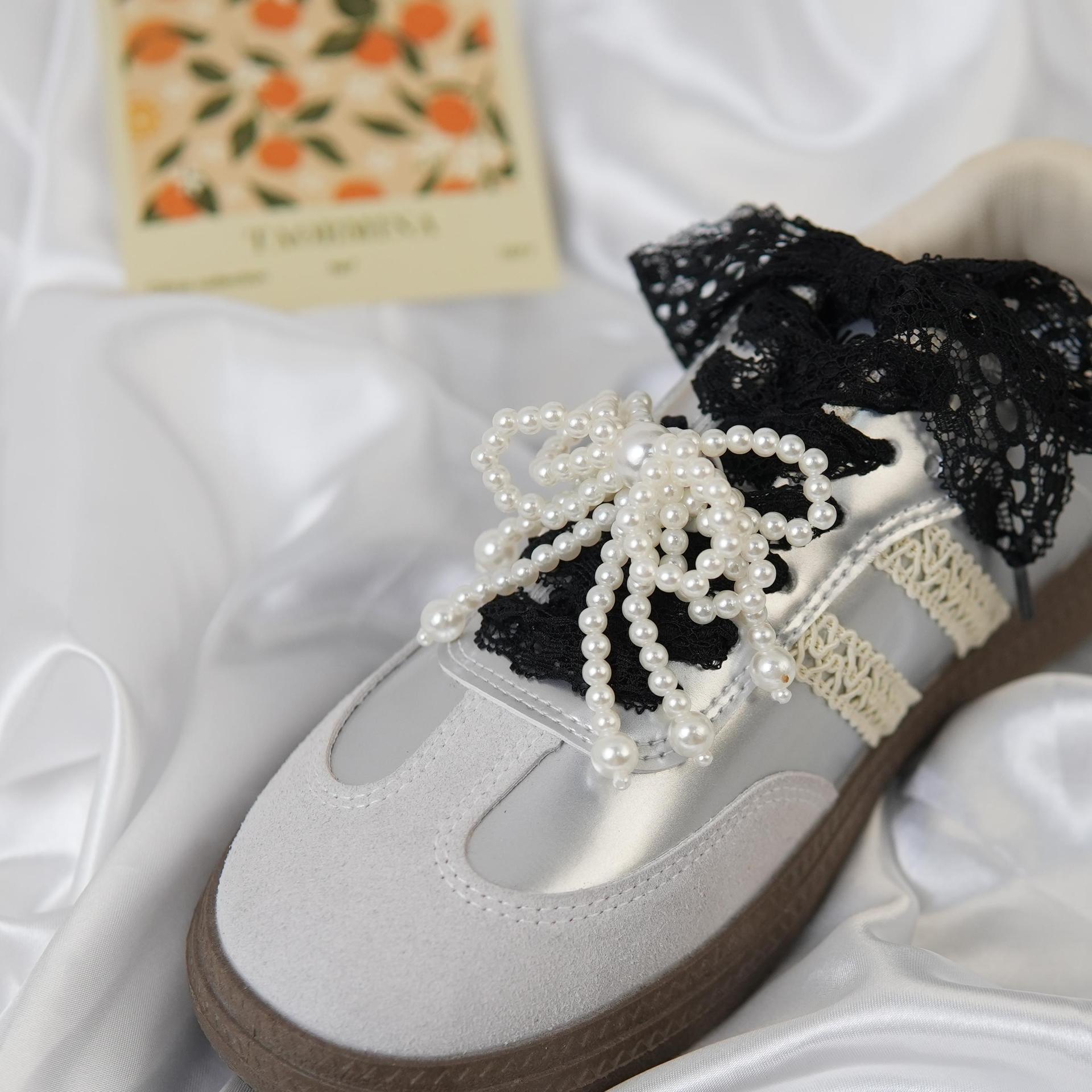 Оптовая фабрика Baojie подходит для различных балеток, тренировочных туфель, украшений с жемчужным бантом, универсальные цветы для обуви