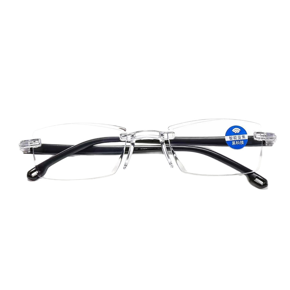 2024 new frameless HD crystal reading glasses middle-aged and elderly HD smart reading glasses eye glasses