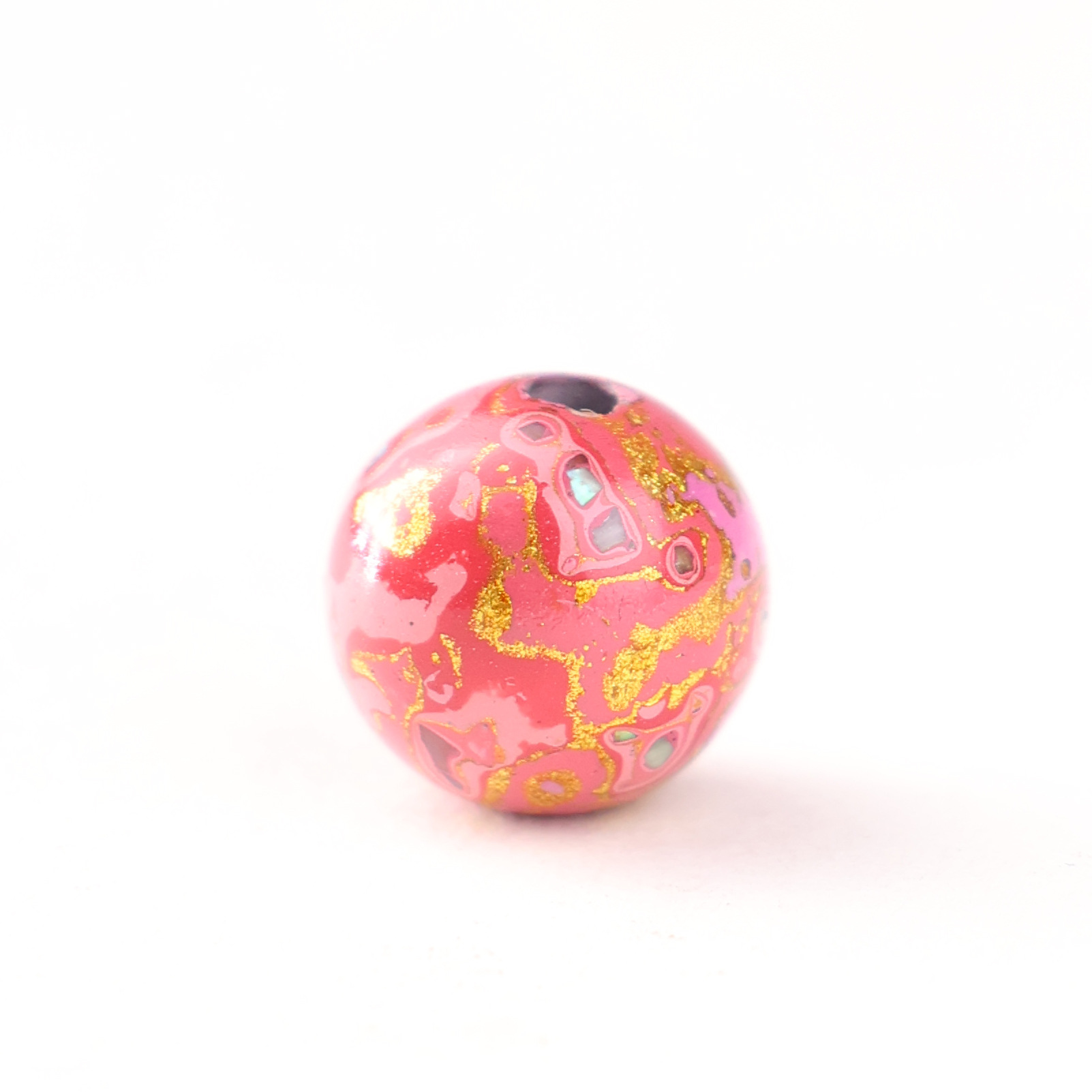 Intangible Cultural Heritage Lacquer Beads 8mm Loose Beads with Mother-Of-Pearl Plant Lacquer Single Bead Chinese Trend DIY Accessories for Men and Women Wholesale from Manufacturer