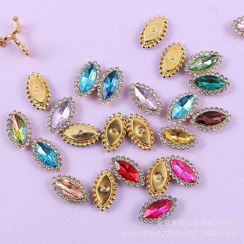 Horse Eye Sunflower Hand-Sewn Diamond Jewelry Accessories Headscarf DIY Hole Shoes Belt Hairpin Accessories Crystal Glass Diamond