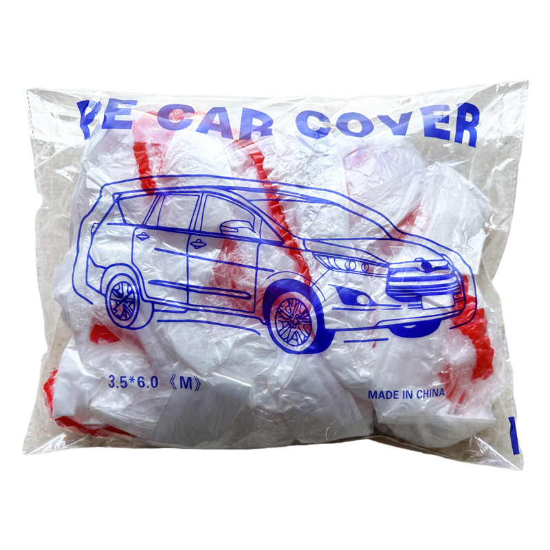Factory Direct Supply Pe Film Car Cover Thickeneded Disposable Car Cover Transparent Plastic Rainproof and Dustproof