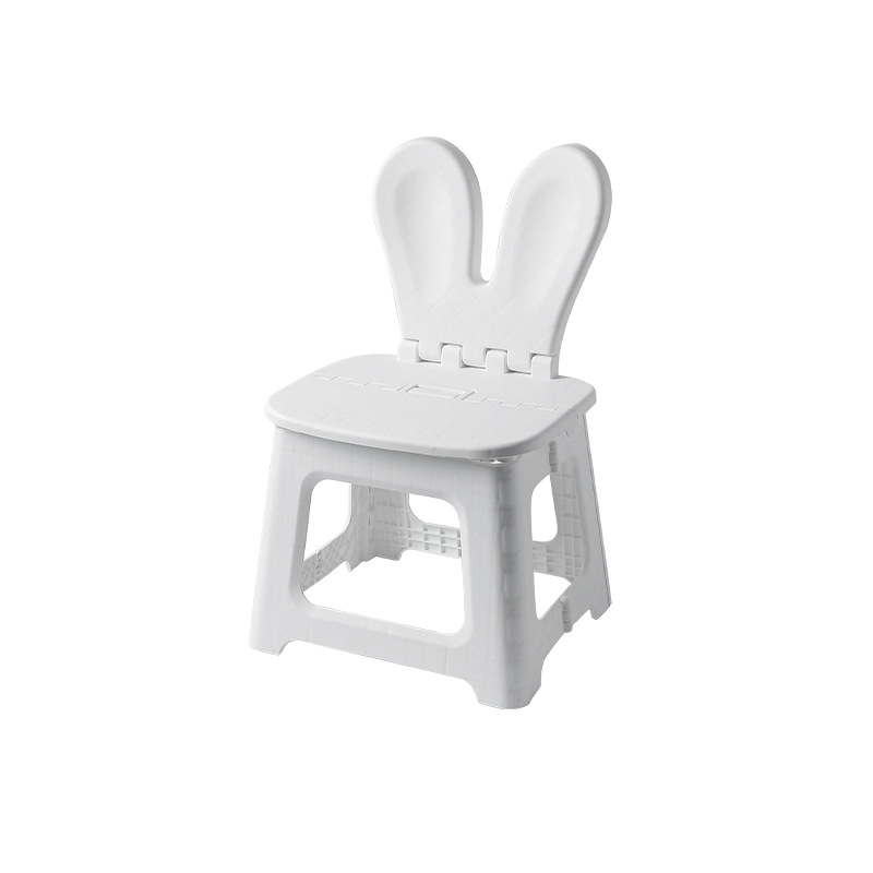 Rabbit Children's Folding Backrest Chair Thickened Portable Home Chair Outdoor Creative Stool Cartoon Backrest Chair Plastic Folding