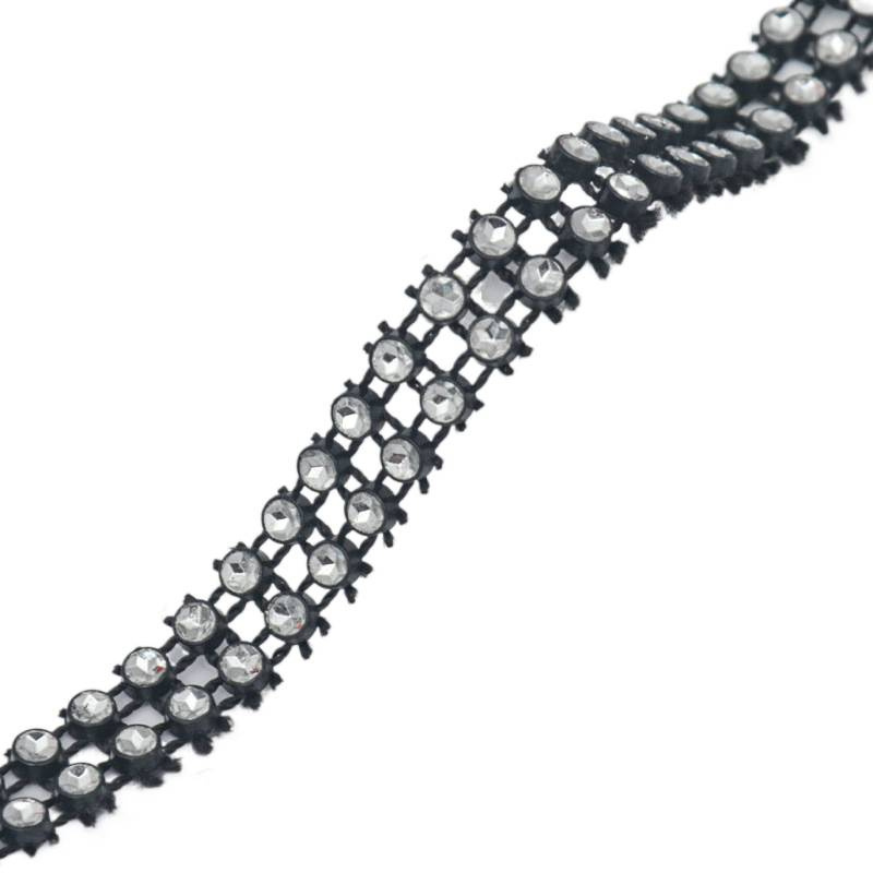 Cross-Border 24-Row Imitation Diamond Manufacturer Plastic Lace Row Rhinestone DIY Christmas Decoration Accessories Clothing Accessories Wholesale