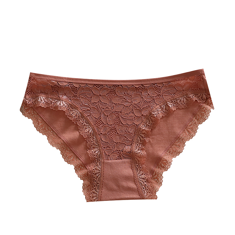 In-Stock Breathable Sexy Women's Panties Lace Japanese Style Pure Cotton Crotch Briefs Hollow-Out Shorts