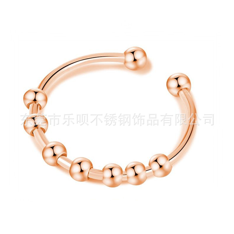 Stainless steel puncture jewelry seven-star beads adjustable ring perfect adjustable ring