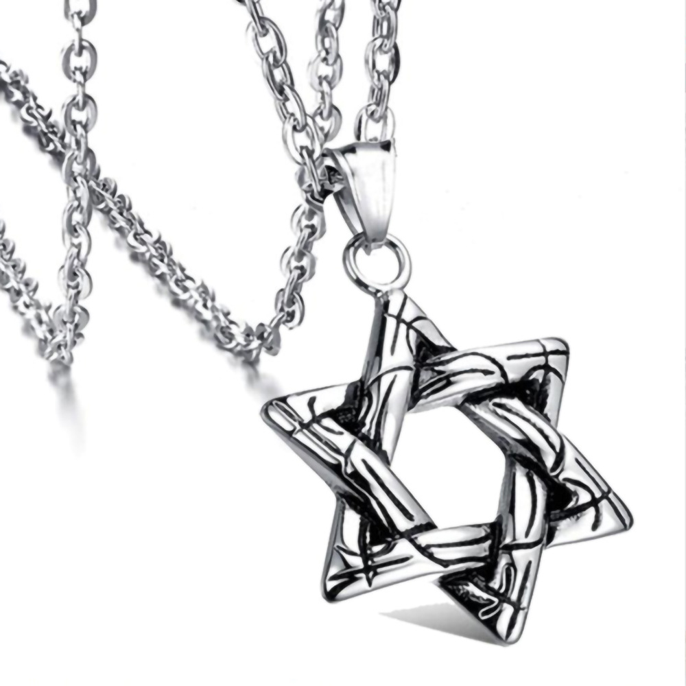 2023 new hip-hop six-pointed star sweater chain clothing accessories die-cast alloy pendant sweater chain long necklace