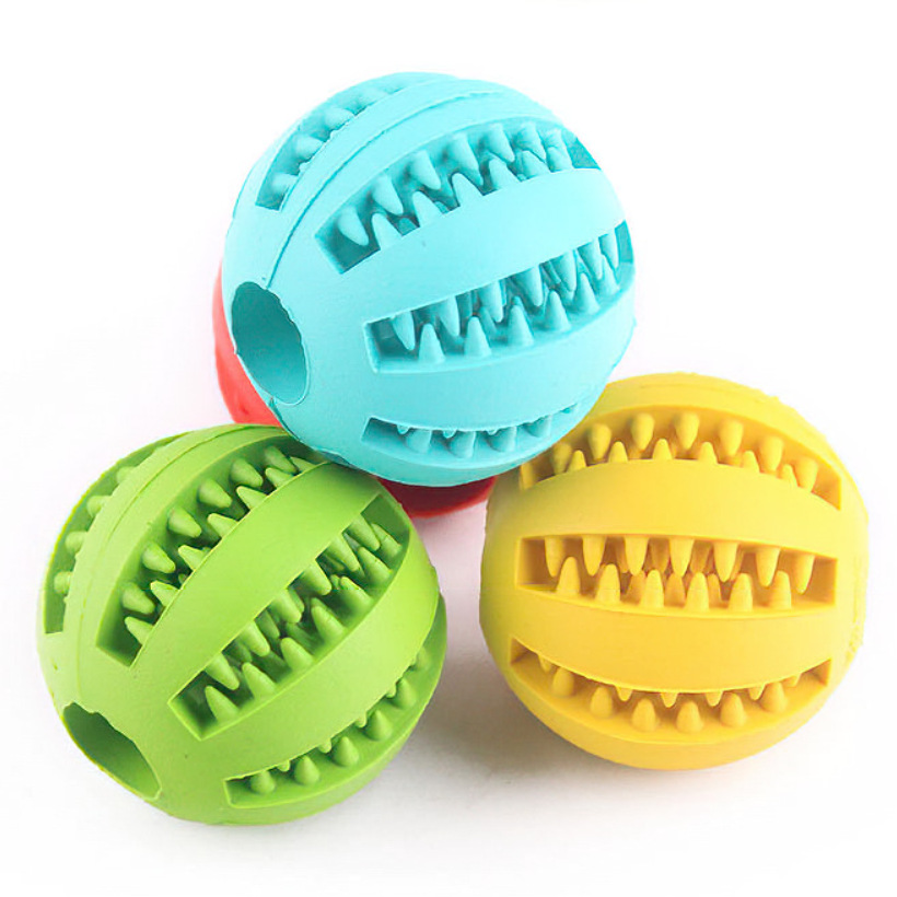 Pet Toy stuck food alone relieving stuffy dog ball molar rubber elastic solid ball dog toy food Ball
