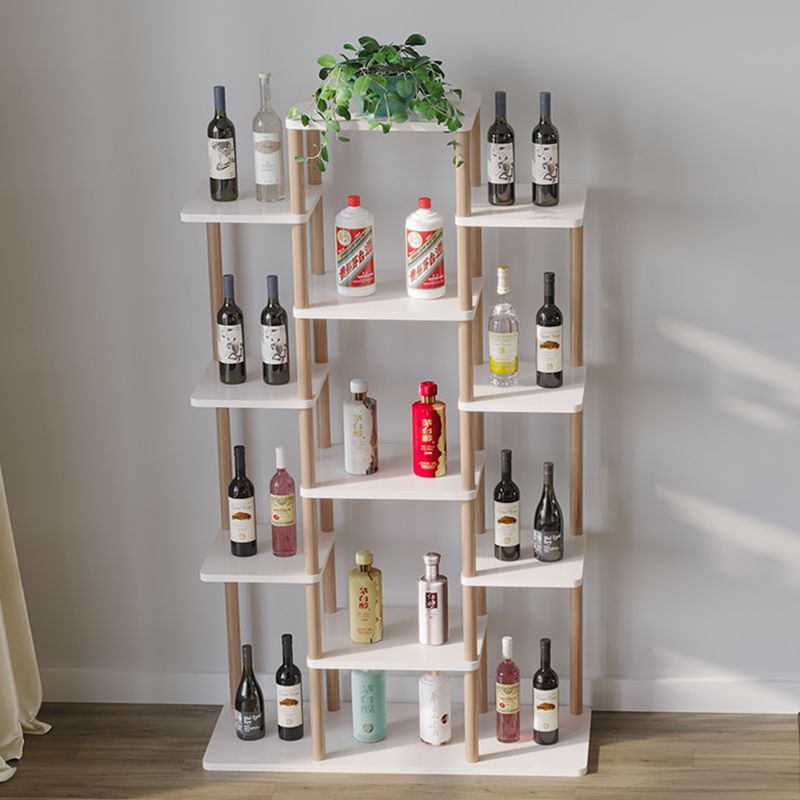 Multi-Layer Floor-Standing Wine Cabinet Display Cabinet Modern Simple Internet Celebrity Wine Cabinet Chinese Solid Wood Home Wall Storage Rack Living Room