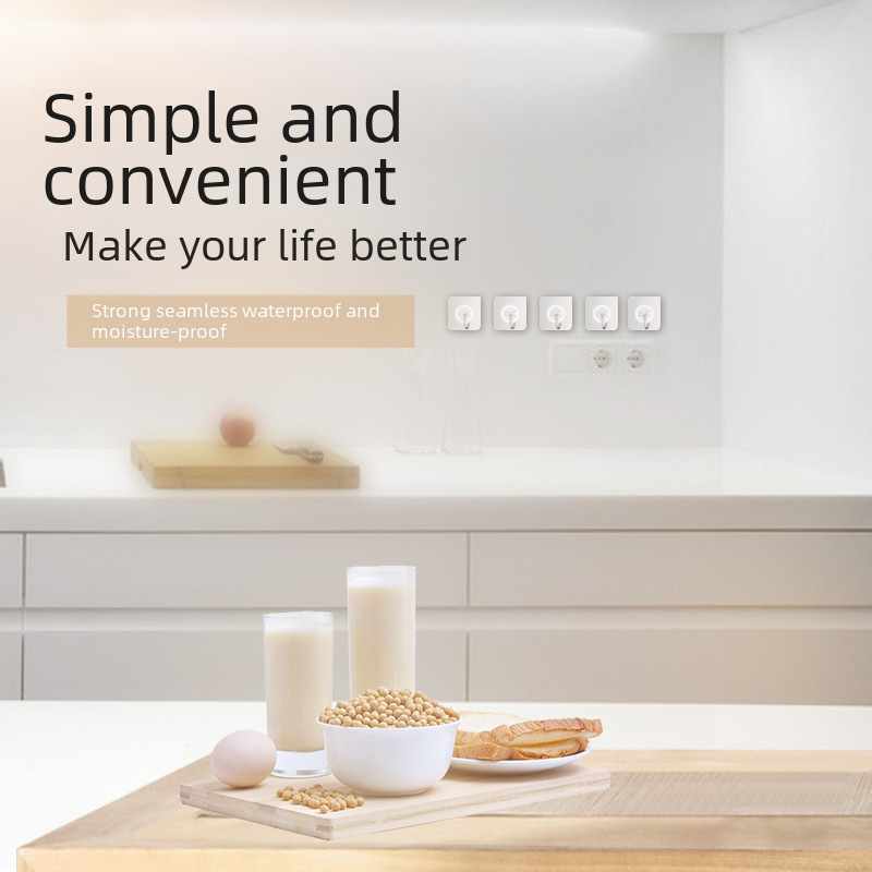 Hook toilet non-perforated transparent hook seamless transparent hook thickened clothes hook strong hook wholesale