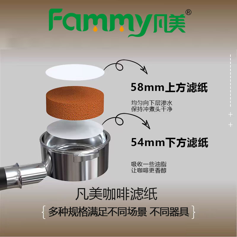 No. 3, No. 6, No. 9 Round Filter Moka Pot Round Powder Bowl Hand-Brewed Coffee Filter Paper Coffee Pot Wood Pulp Filter Paper