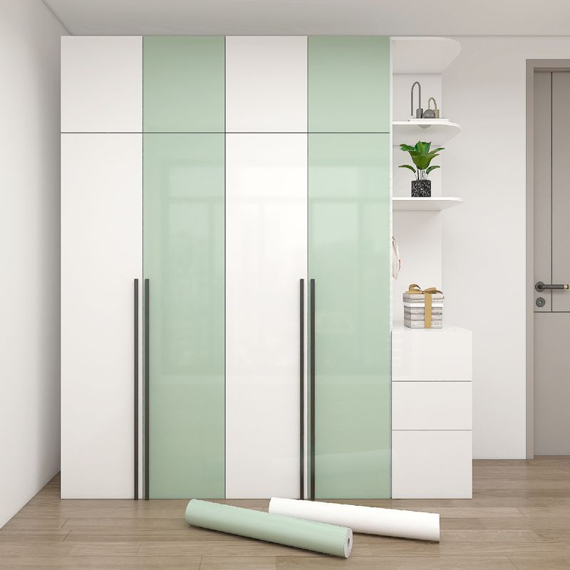 High-Gloss Paint White Wardrobe Sticker Desktop Furniture Coffee Table Renovation Glossy Waterproof and Oil-Proof Wipeable Self-Adhesive
