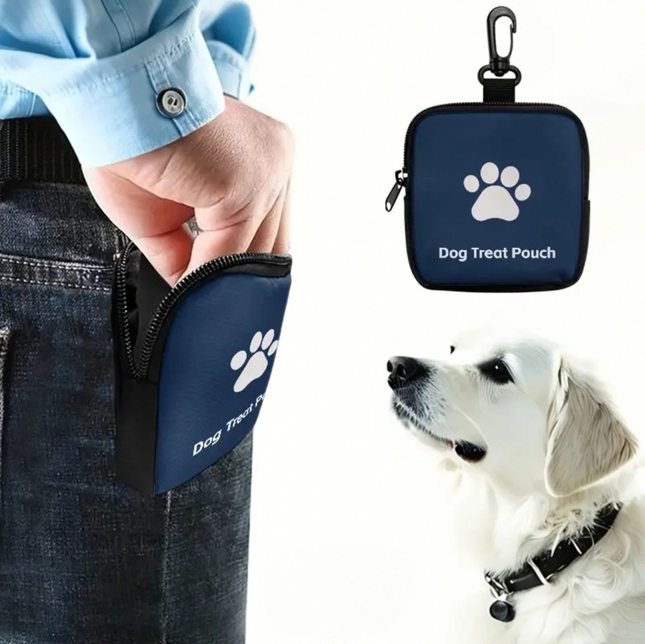 Cross-Border Hot-Selling Dog Food Bag with Zipper Seal Polyester Dog Training Snack Bag Portable Pet Snack Bag