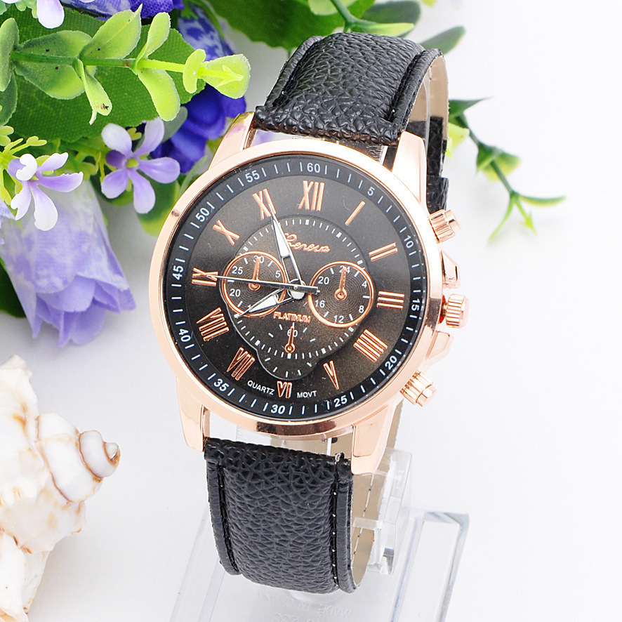 Wholesale Korean trendy Geneva plastic case double-layer ladies belt quartz student watch fashion watch in stock