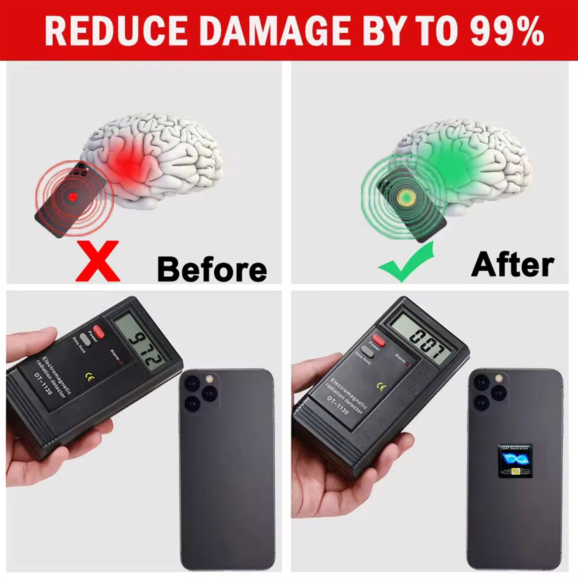 Amazon's new silicone anti-radiation energy phone sticker 28*28mm negative ion laser mini signal patch