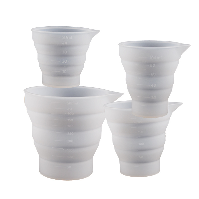 Yu Meiren diy Tool Container Measuring Cup Candle Gypsum Gluing Cup Convenient Silicone Folding Cup Mold