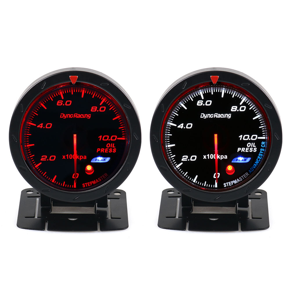 Car modification 60mm oil pressure gauge with bracket red light white light racing meter suitable for 12V car