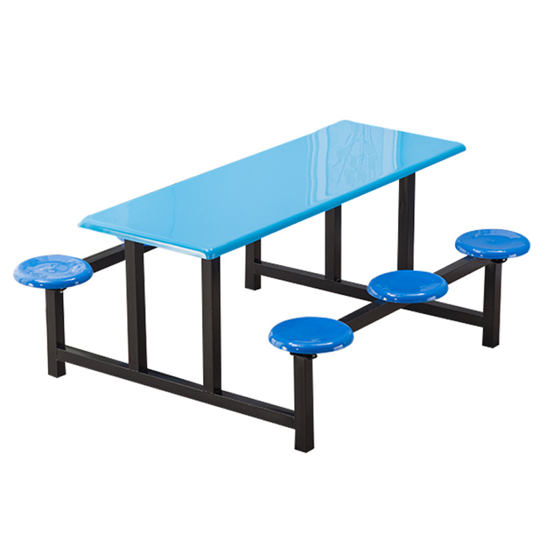 One-piece dining table fast food table and chair combination 4 artificial factory School student stainless steel canteen dining table and chair 8 people