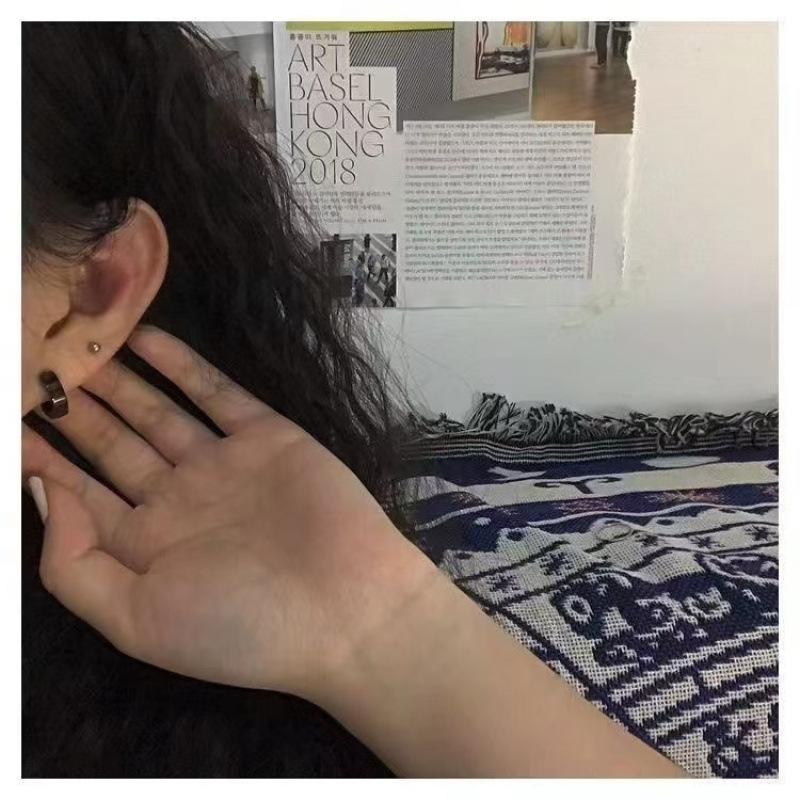 Ear Clip without Ear Holes Korean Style Titanium Steel Ear Clip Men's Ear Clip Women's Fake Earrings Earrings Student Men's Fake Earrings