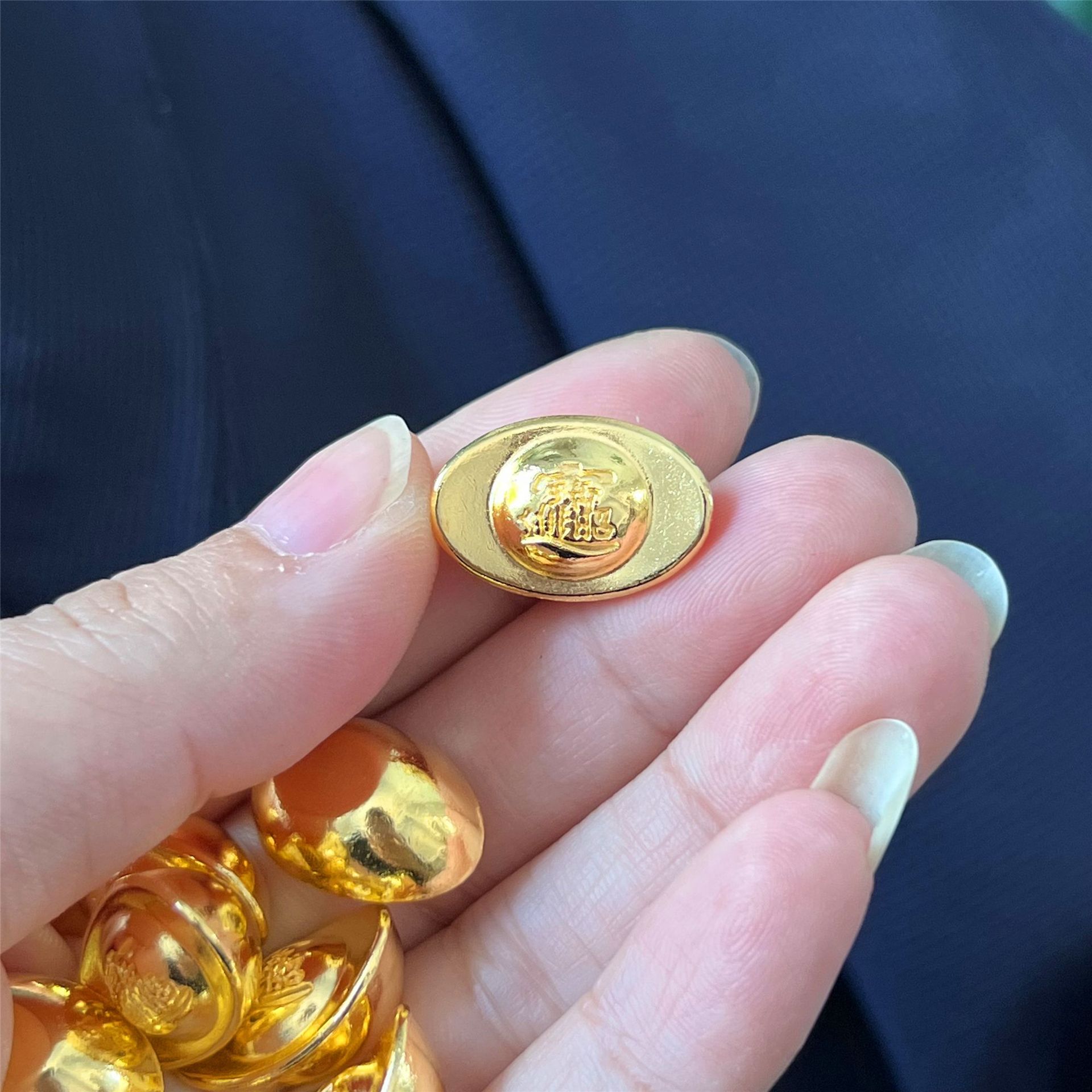 Large Solid Gold-Plated Ingot Imitation Gold Ingot Ornaments Cornucopia Decorative Ornaments