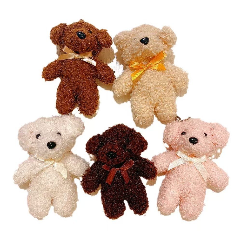 Cross Border Doll Pendant Rolled Plush Puppy Toy Children's Doll Cartoon Tie Teddy Bear Doll Backpack Hanging Ornaments