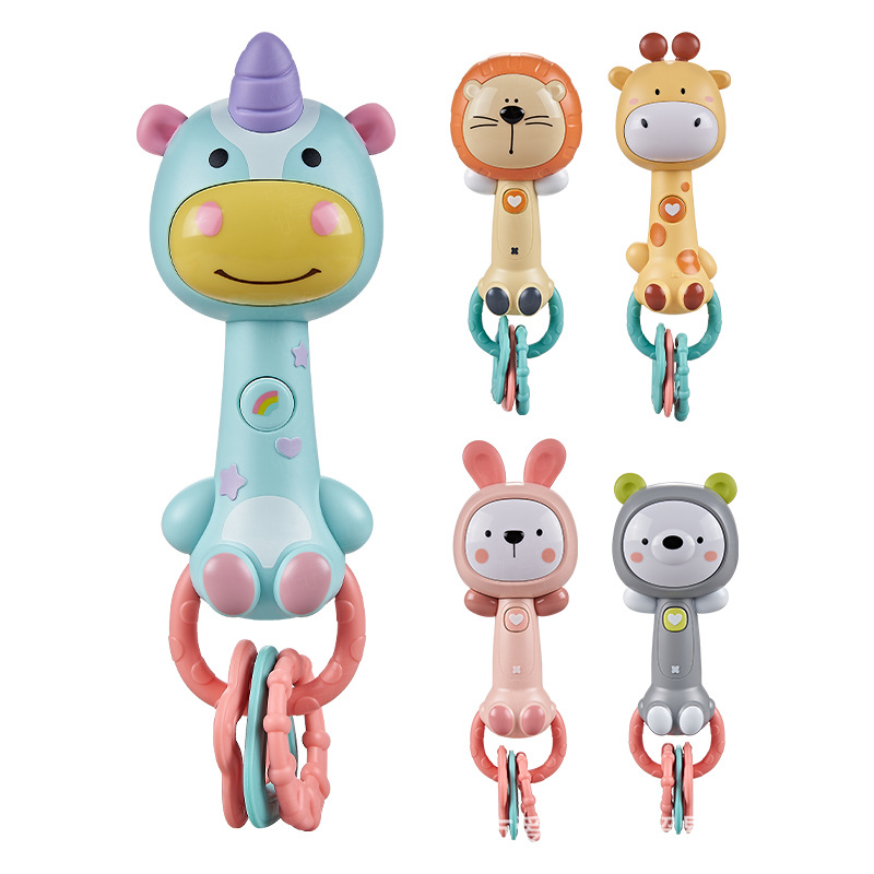 Infant Hand Stick Newborn Soothing Doll Infant 0-1 Year Old Baby Toy Sound and Light Hand Rattle