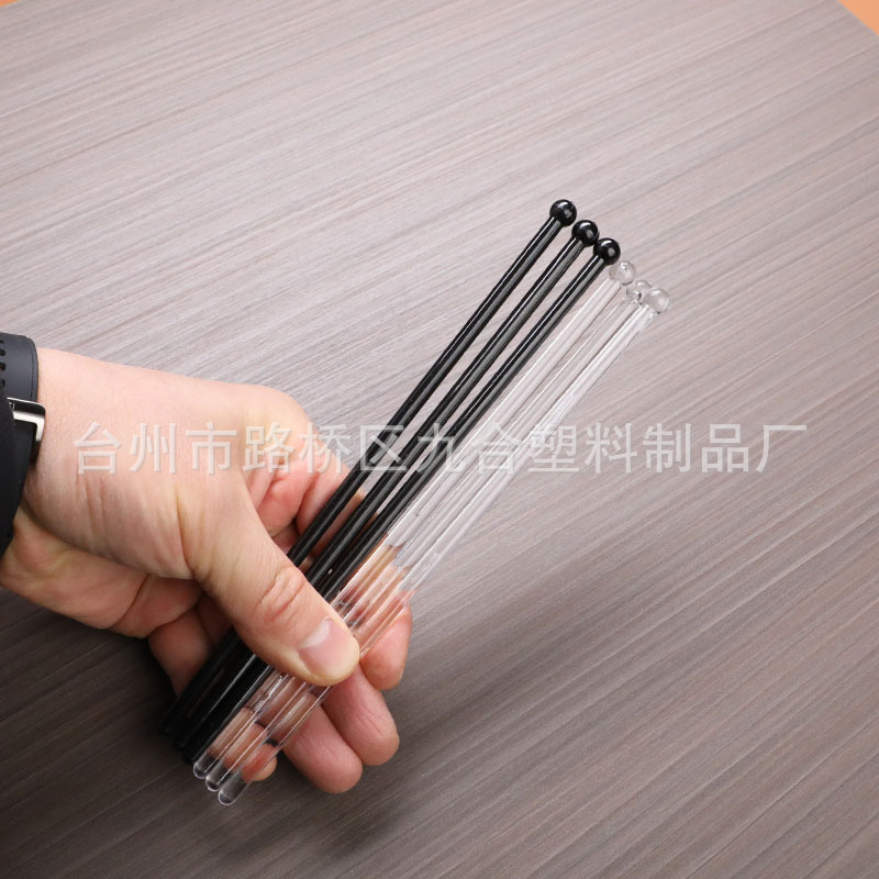 Cylindrical Disposable Stirring Stick 20cm Transparent Ps Plastic Acrylic Straight Stick for Mud Paint Coffee DIY