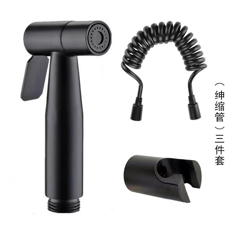 Кросс-бодерный черный пластиковый набор биде, прессуризованный распылитель для туалета