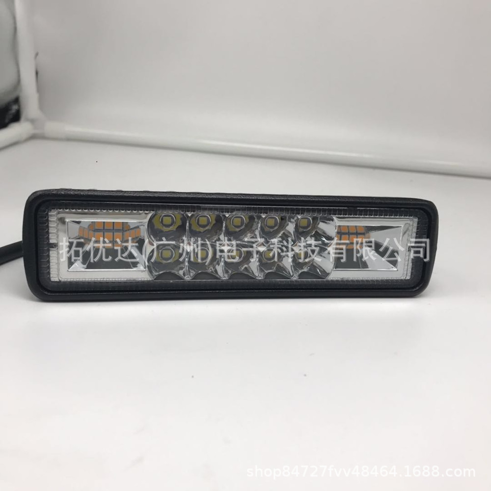 Car LED work light line-shaped car light 48W two-color side flash warning light off-road spotlight motorcycle light