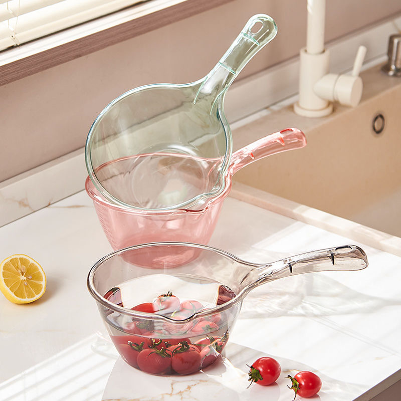 Прочная прозрачная пластиковая ложка для воды с углубленной и утолщенной длинной ручкой, большого размера для кухни, купания, мытья волос и черпания воды