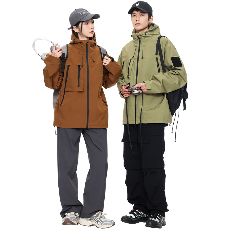 Couple jacket three-proof jacket men's popular workwear new style winter jacket functional wind workwear bag outdoor waterproof autumn