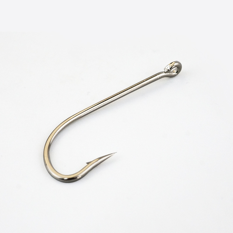 Long handle hook seahorse hook long handle hook with hole straight handle hook fishing hook fishing long handle hook barbed fishing gear fishing