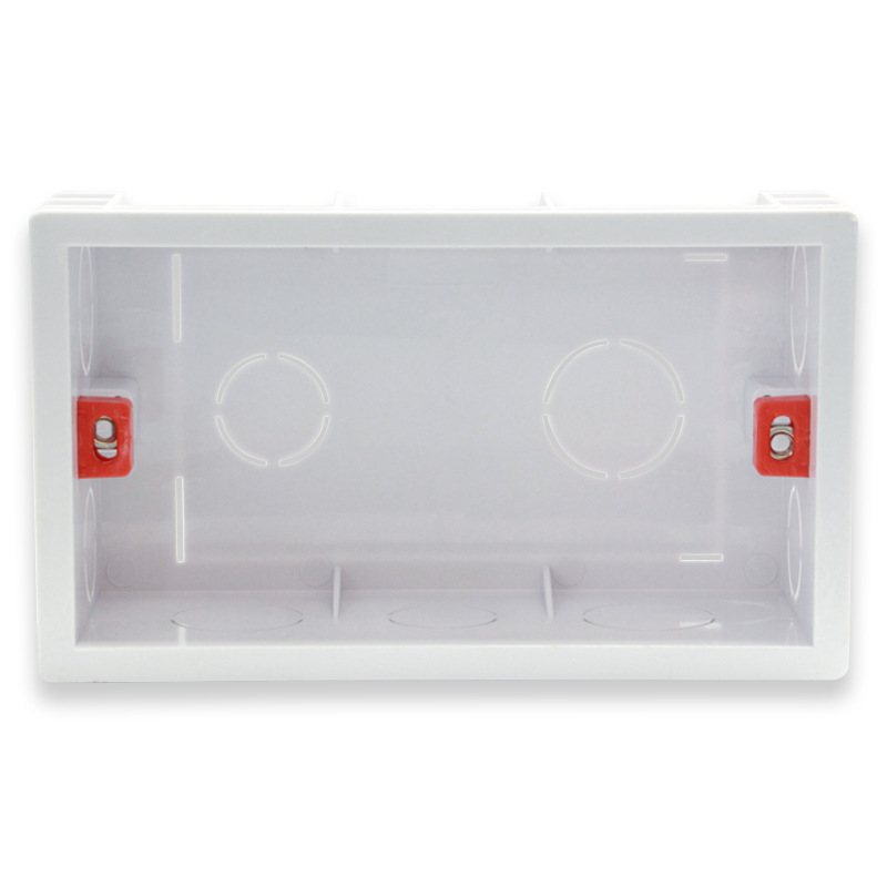 Qizhou 146 Type Concealed Junction Box Threading Box White Pvc Flame Retardant Switch Socket Bottom Box Accessories