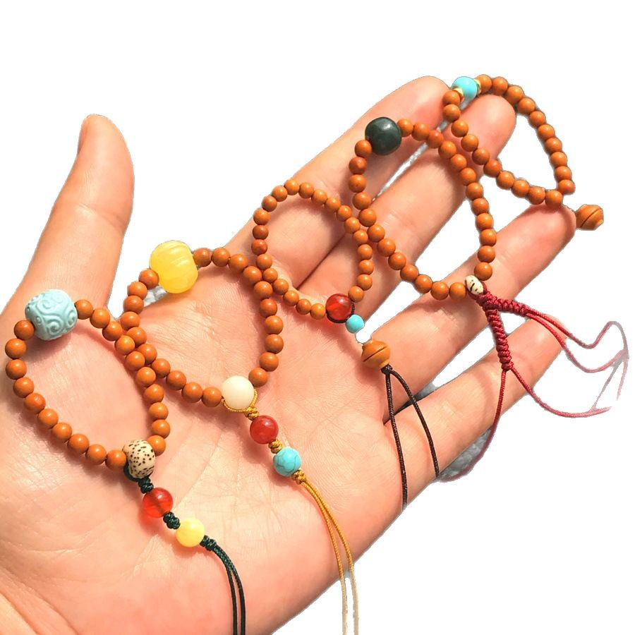 Natural olive nuclear hand twist single circle simple men's and women's cultural play pendant finger bracelet couples golden rice bowl beads wholesale