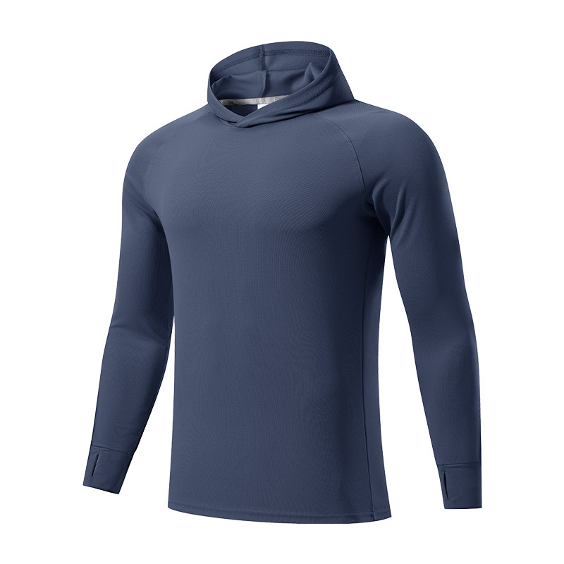 Men's Autumn and Winter Sports Sweatshirt Hooded Moisture-Absorbent Quick-Drying Fitness Clothing Top Slim Running Training Long-Sleeved Outdoor