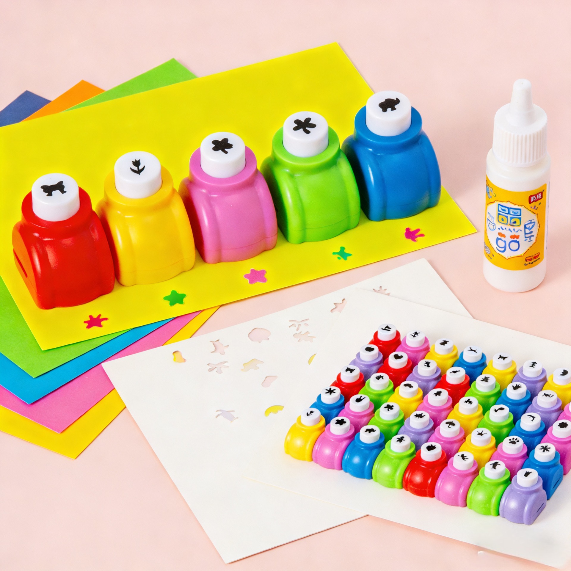 New Year's Gift Five-Pointed Star Hole Punch Embossing Punch Machine Small Kindergarten Souvenir Handbook Photo Album Hole Puncher