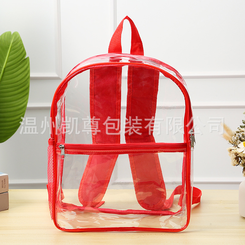 Pvc Transparent Backpack Kidsren's Toy Building Blocks Jelly Backpack Transparent Large Capacity Pvc Transparent Backpack