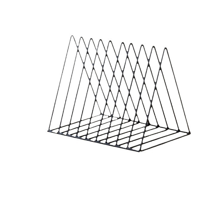 European style simple golden triangle iron newspaper rack decoration living room study desktop magazine storage rack decoration