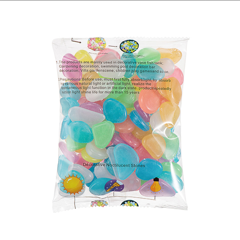 Small Luminous Stone Vase Decoration Potted Plant Gardening Aquascape Stone Fish Tank Fluorescent Pebbles Cross-Border Glowing Stone