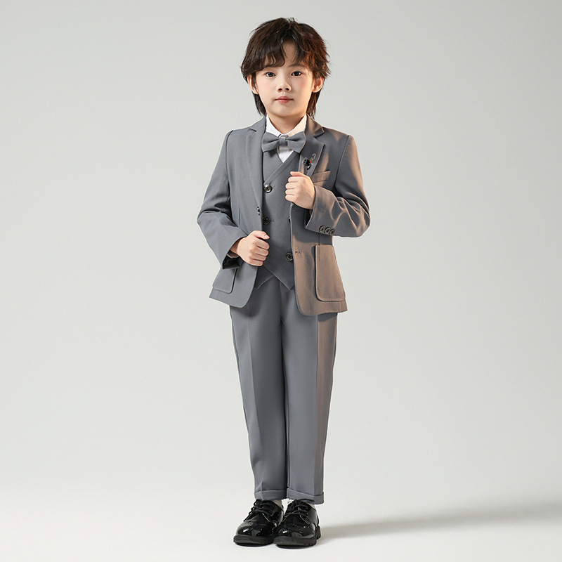 Cross-Border Boys' Suits and Dresses for Autumn and Winter New British Small Suits for Boys Piano Hosting Event Performance Suits