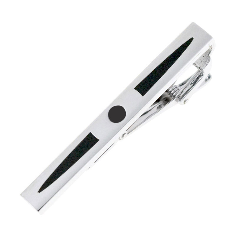 Men's Alloy Tie Clip Factory Direct Sales Yiwu Cross-Border Business Metal Black Enamel Tie Clip Tieclips