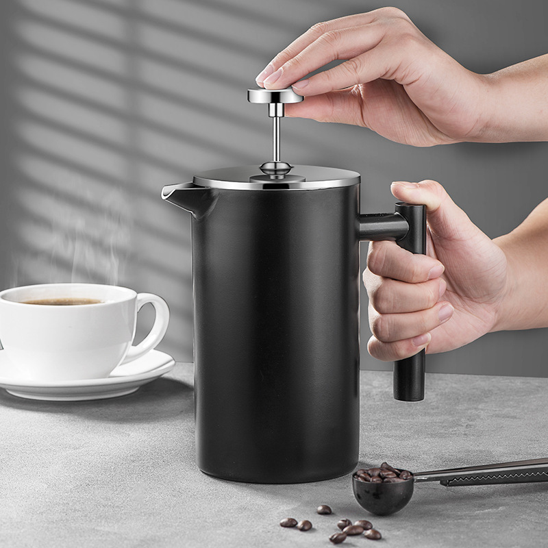 304 stainless steel Coffee pot double-layer French pressure pot hand Coffee Pot French Press Coffee Maker