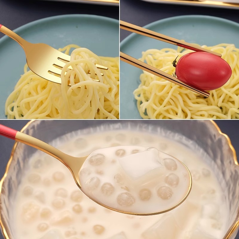 304 stainless steel portable tableware chopsticks spoon fork three-piece suit student office worker travel portable outfit