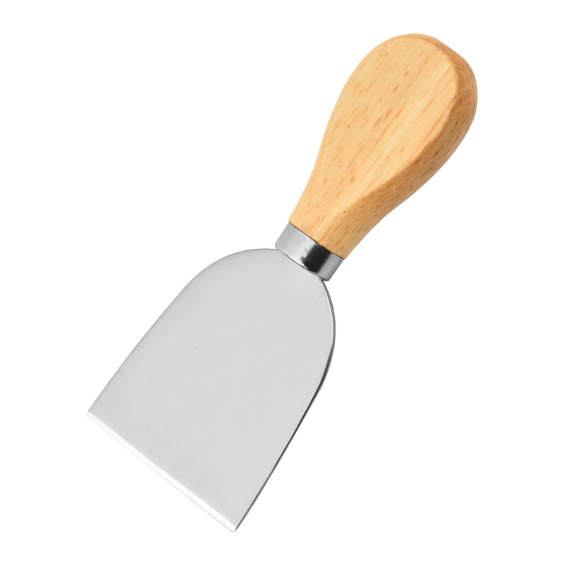 Factory in stock Stainless Steel Oak Handle Cheese Knife Four-piece Cream Cheese Pizza Cutter Cake Shovel Knife Set
